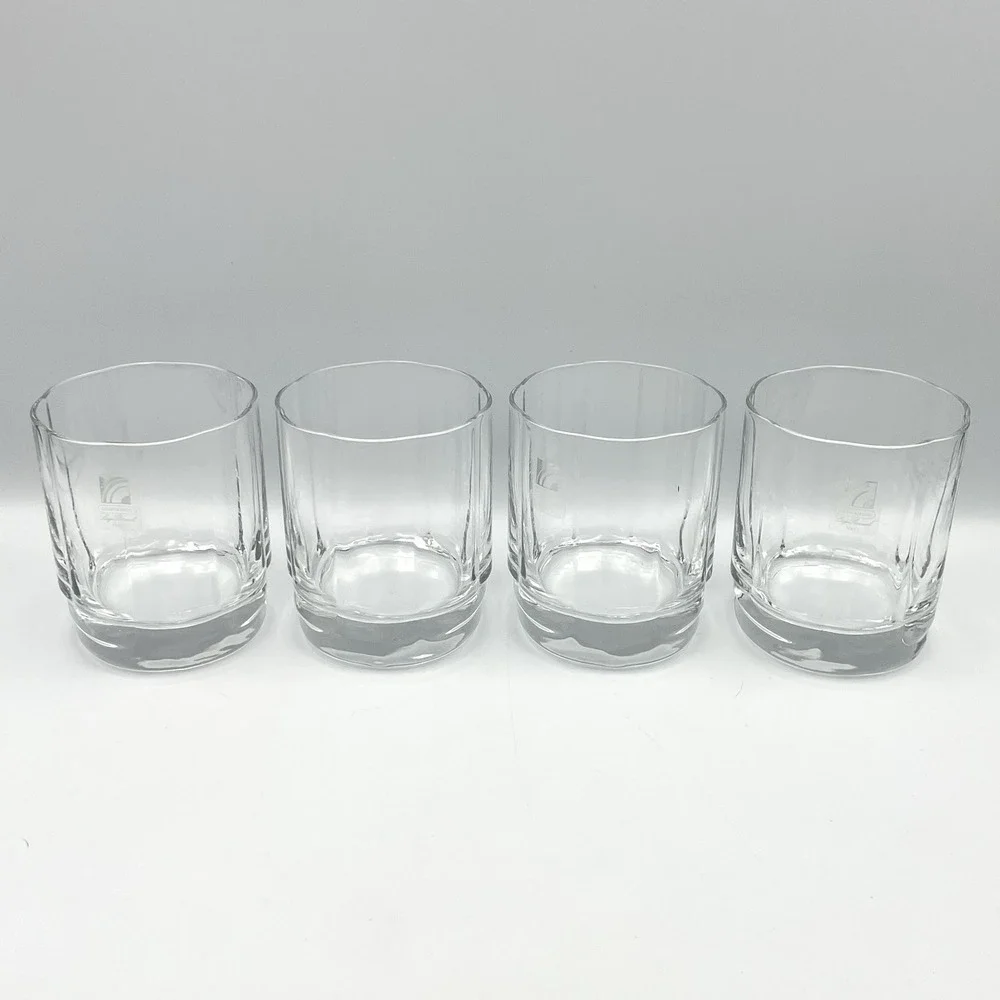 Luigi Bormioli Light & Music Italy‎ Whiskey Glasses Set of 4 Oval Base Tumblers